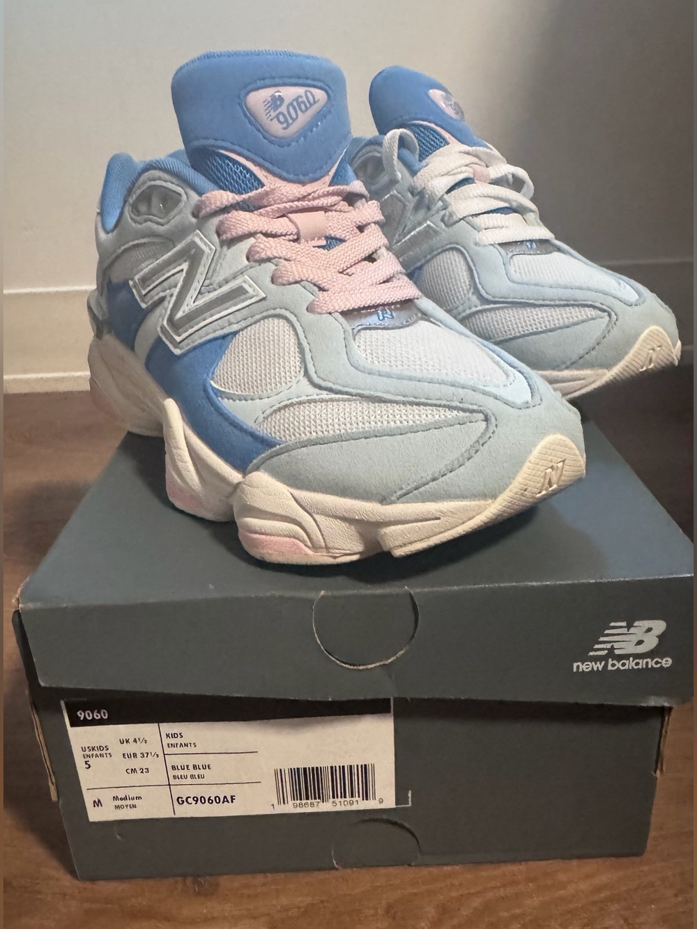 New Balance Kids Blue and Pink 9060 Style Sneakers